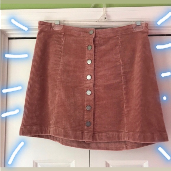 Forever 21 Dresses & Skirts - Pink Corduroy Button Front Miniskirt